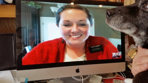 Christmas Day Skyping: A misisonary and her dog